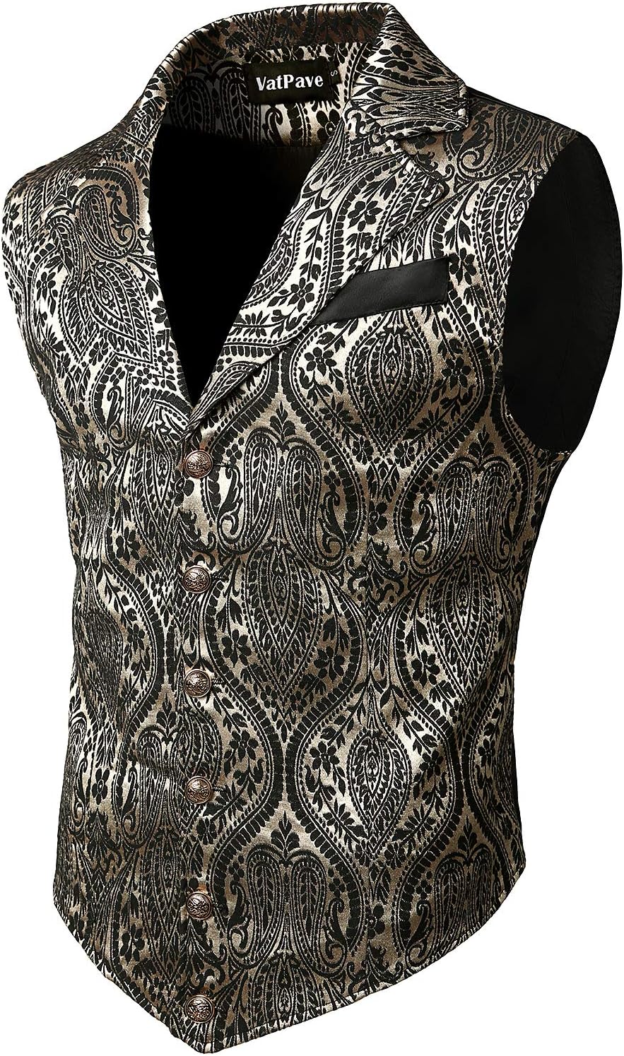 VATPAVE Mens Victorian Suit Vest for Steampunk Style Events