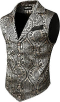 VATPAVE Mens Victorian Suit Vest Steampunk Gothic Waistcoat - Timeless
