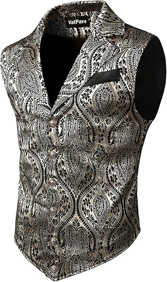 VATPAVE Mens Victorian Suit Vest Steampunk Gothic Waistcoat Review