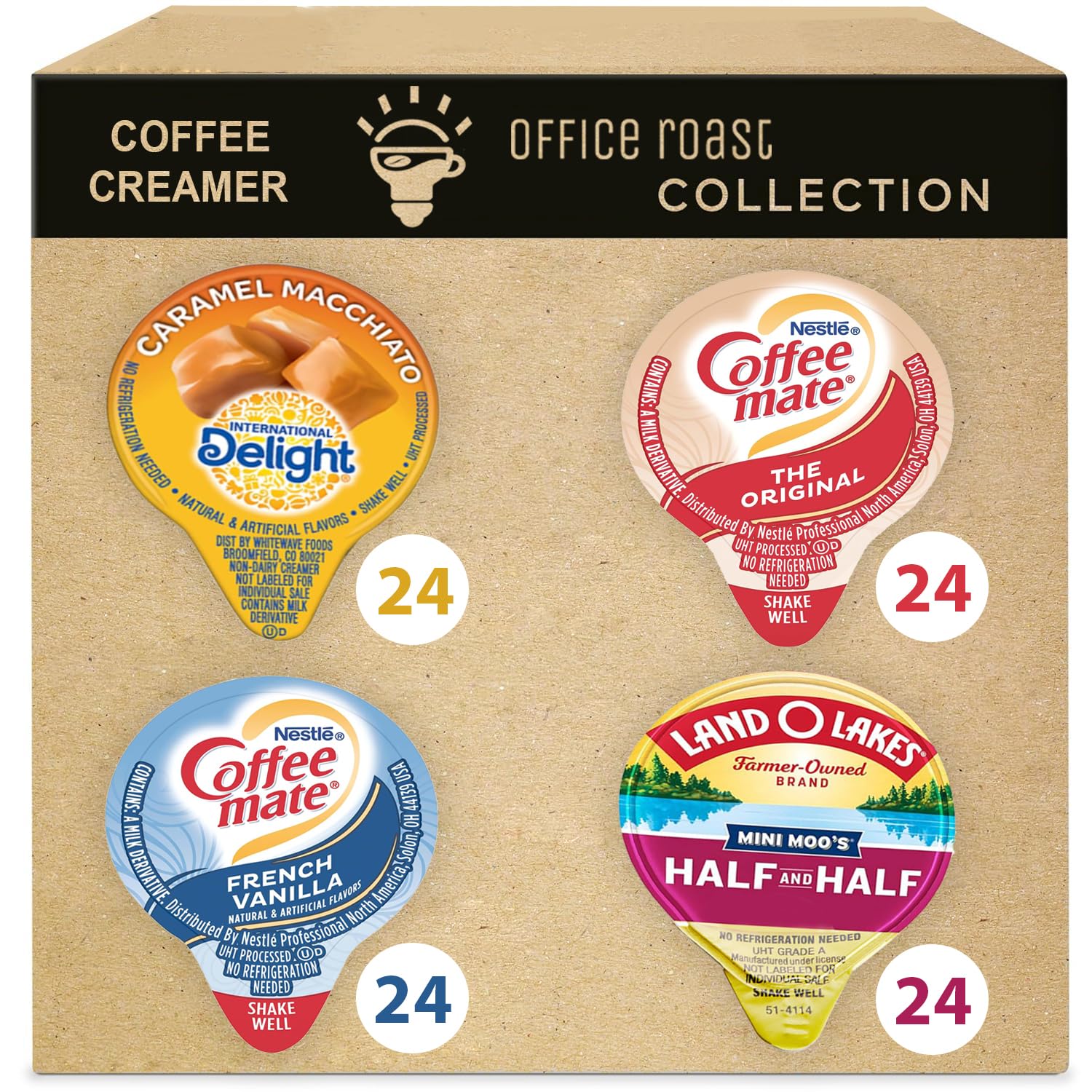 96-Pack Liquid Coffee Creamer Variety - No Refrigeration Needed