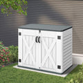 Outdoor Resin Storage Shed with Lockable Door for Garden Tools 39ftin