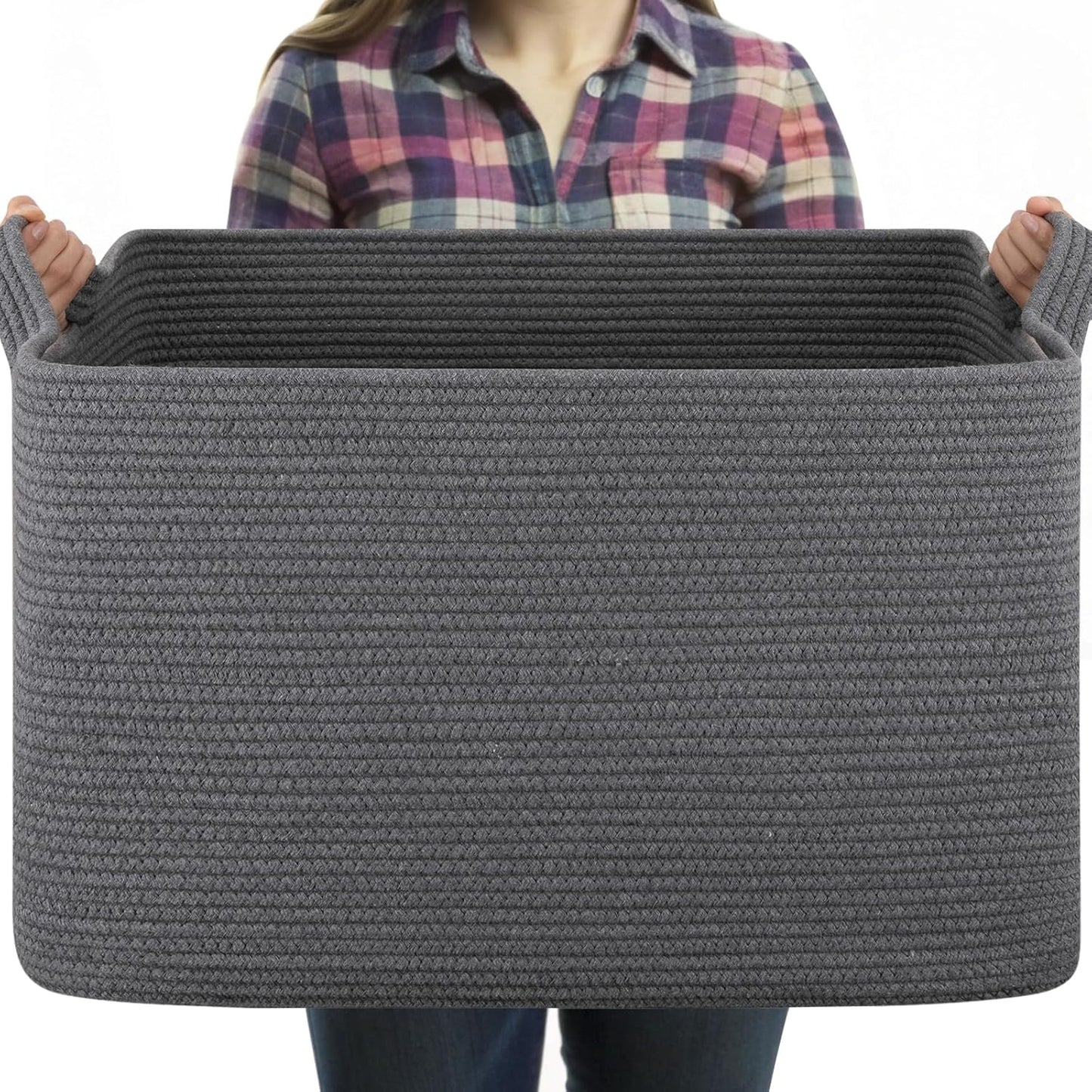 95L Large Blanket Basket for Storage in Living Room and More