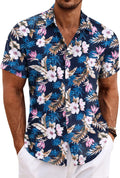 Men's Linen Shirts Short Sleeve Button Down Shirt - Breathable Summer