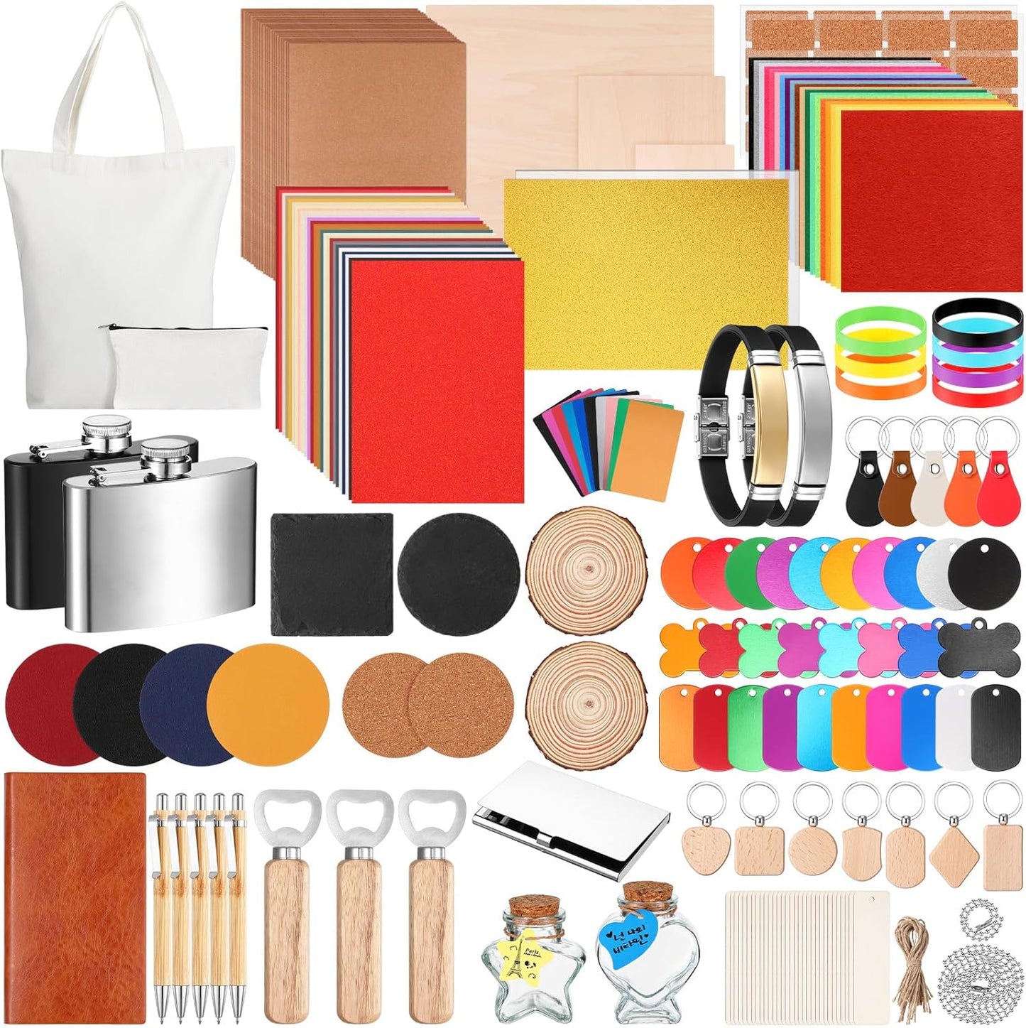 Dunzoom 257 Pcs Laser Material Kit for Engraving and Cutting