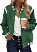 Bomber Jacket Women Varsity Casual Button Down - Lightweight 2025
