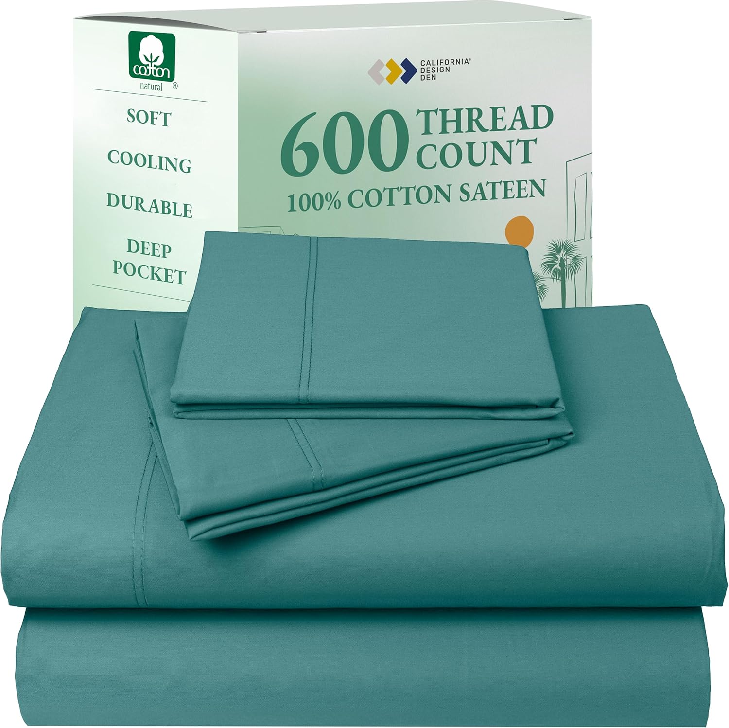 Luxury 600 Thread Count Cotton Sheets California King Set