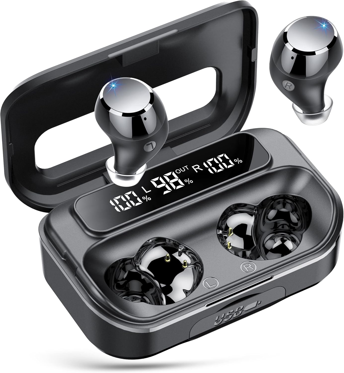 100H Playtime Bluetooth Earbuds - Deep Bass, IP7 Waterproof