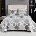 Summer Floral Queen Bedspread Reversible Quilt Set - Lightweight