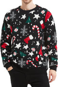 Men's Holiday Reindeer Snowman Santa Snowflakes Sweater - Soft Acrylic