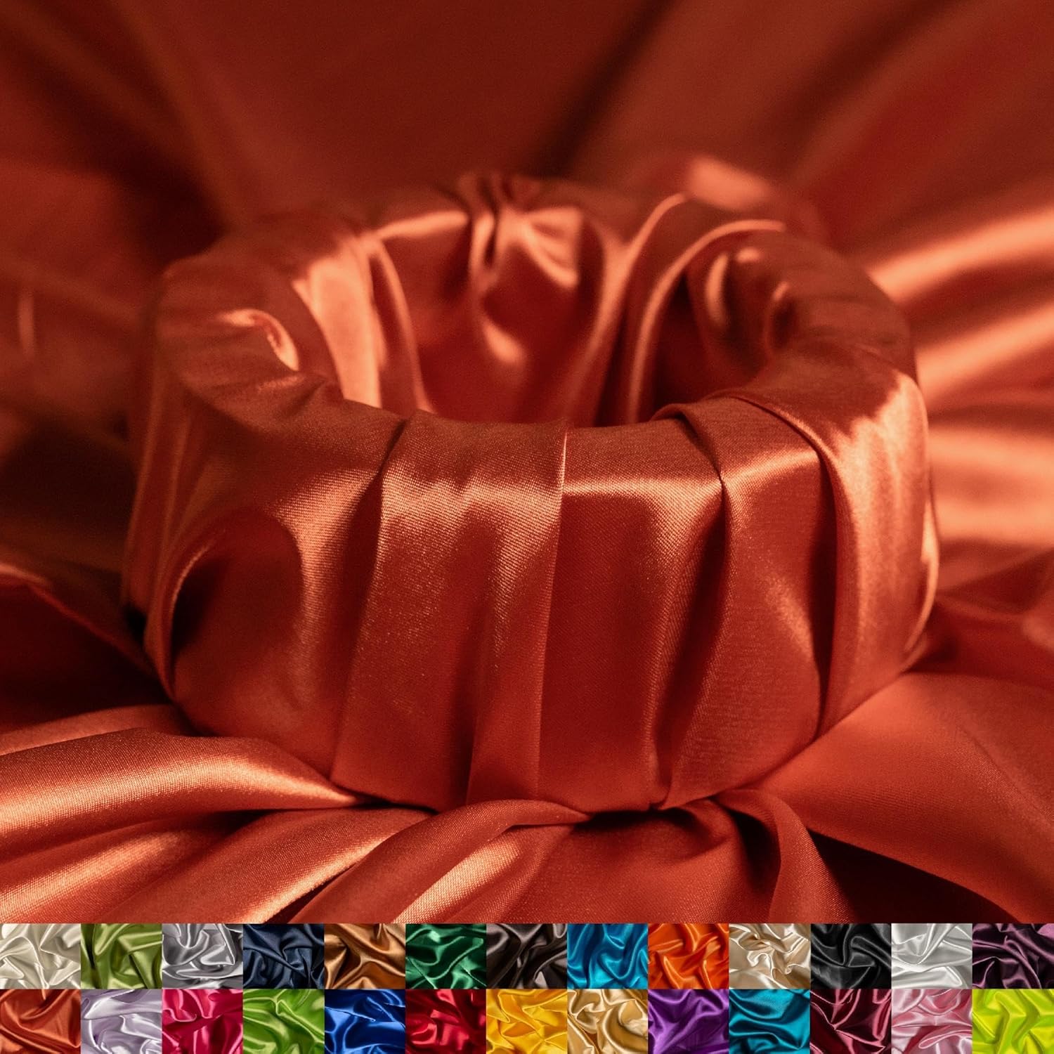 Luxurious Charmeuse Satin Fabric for Dresses and More - Rust
