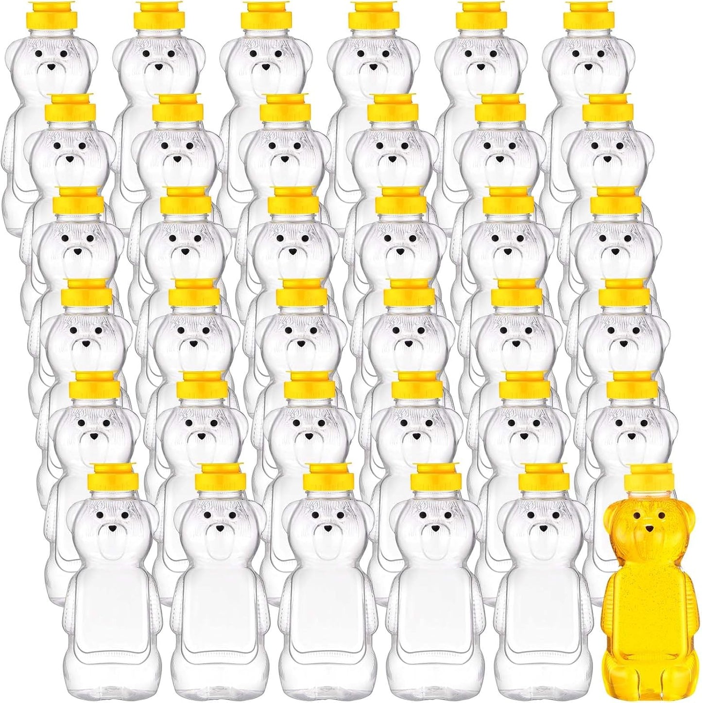 36 Pcs Honey Bear Bottle Set for Easy Syrup and Juice Dispensing