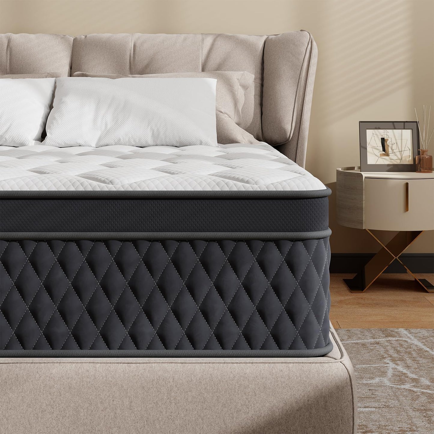 10 Inch King Hybrid Mattress with Memory Foam & Springs for Comfort