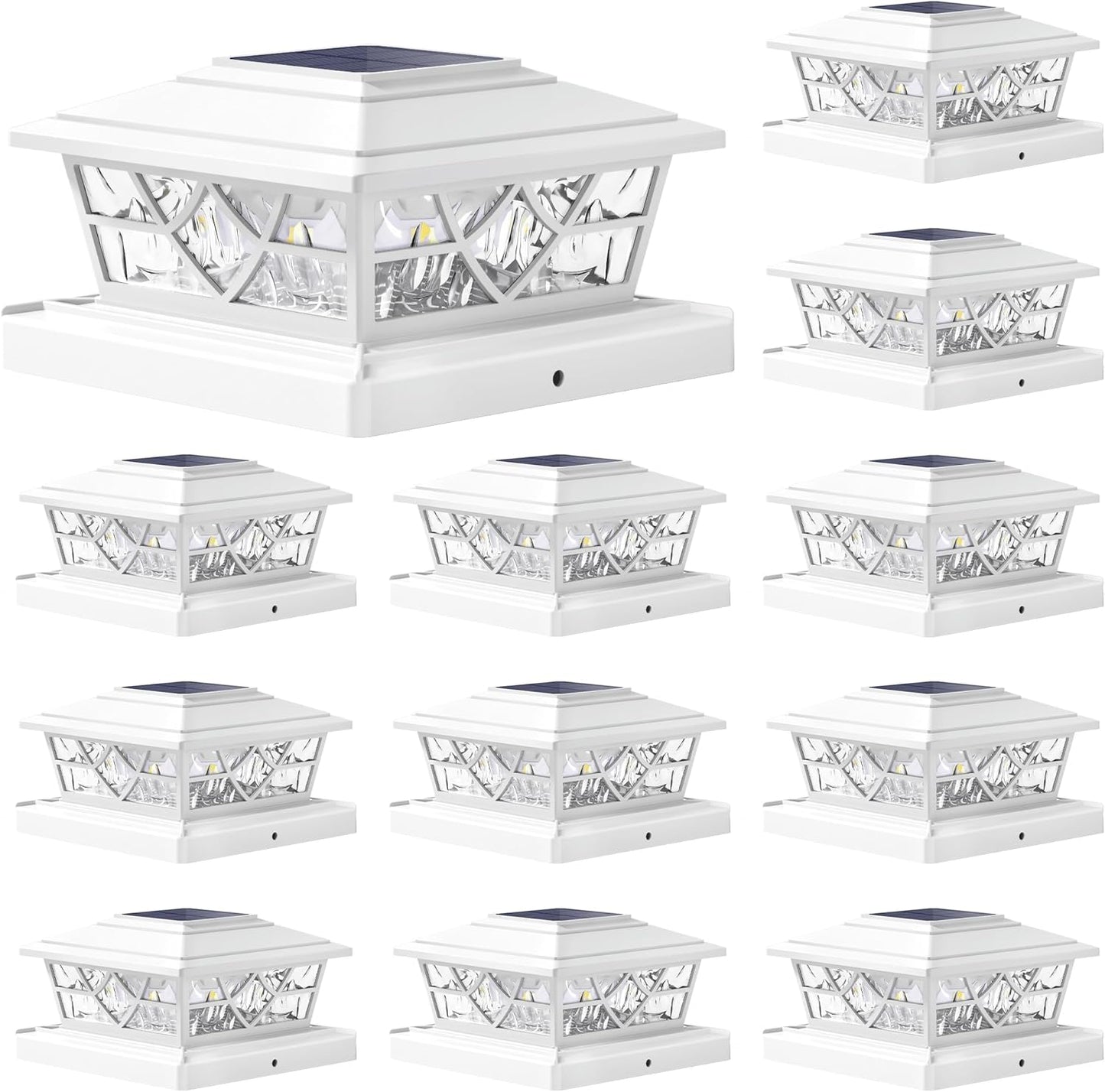 NIORSUN Solar Post Lights Outdoor 12 Pack for Deck and Garden
