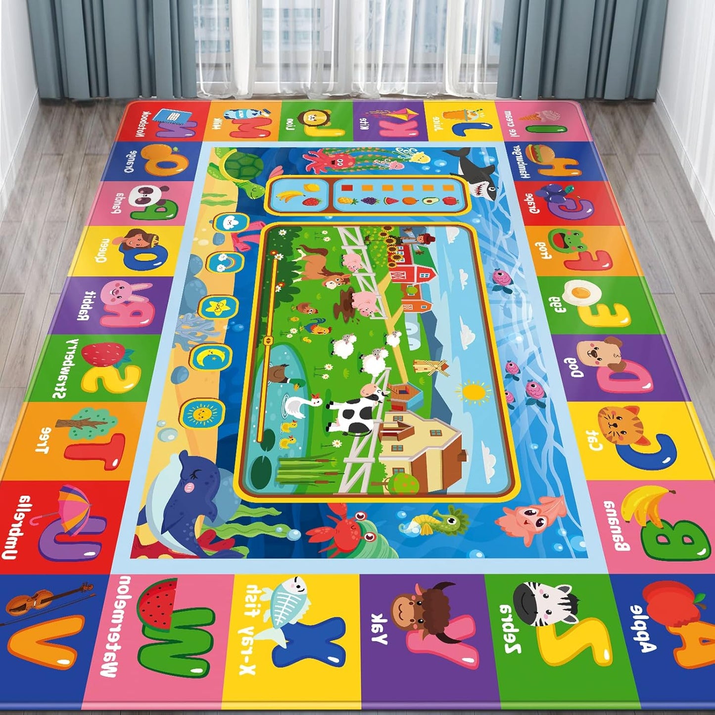 Baby Play Mat for Floor - Educational Tummy Time Soft Rug