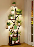 Plant Stand Indoor with Grow Lights 64in Tall 8-Tier Corner Shelf