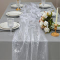 Silver Sequin Table Runner 10-Pack 27.5in x 120in - Elegant Event
