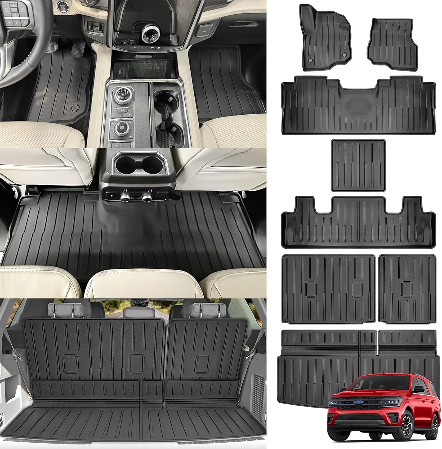 Cargo Mats & Floor Liners for 2018-2024 Ford Expedition 7 Seats