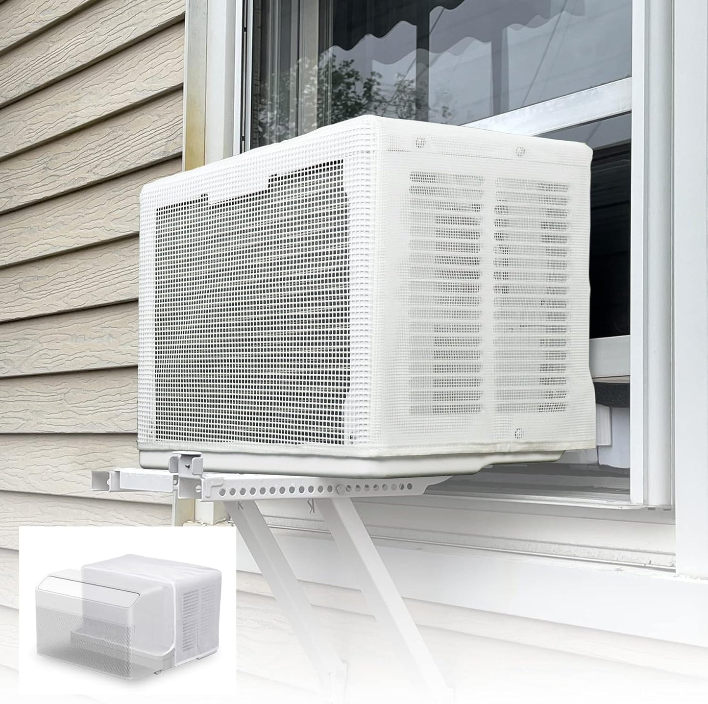 Keep Outdoor AC Clean with Mesh Cover