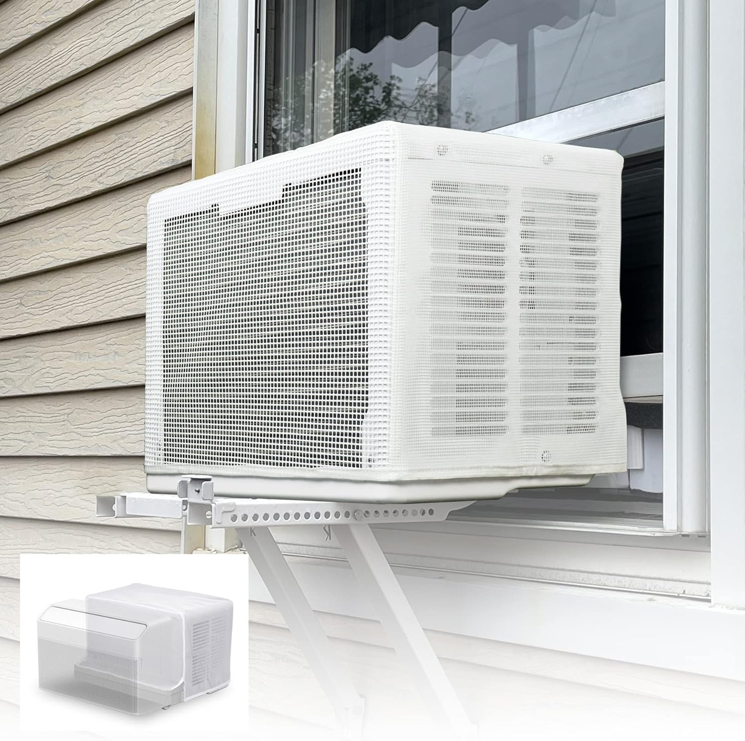 Keep Outdoor AC Clean with Mesh Cover