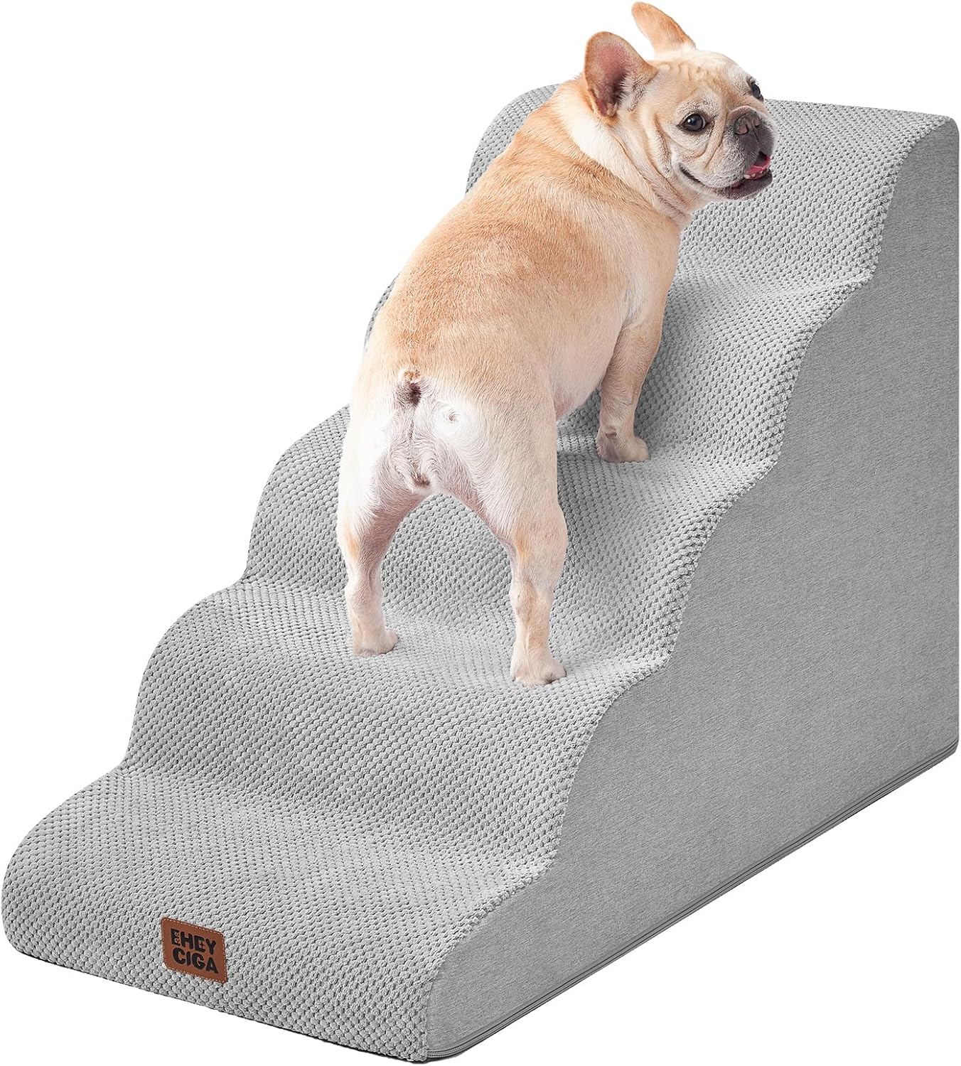 Curved Dog Stairs Ramp for High Beds - Comfortable Pet Steps