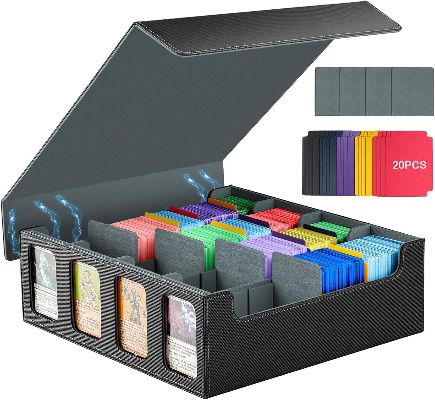 TiMOVO MTG Deck Box for 3000+ Cards with Colorful Dividers