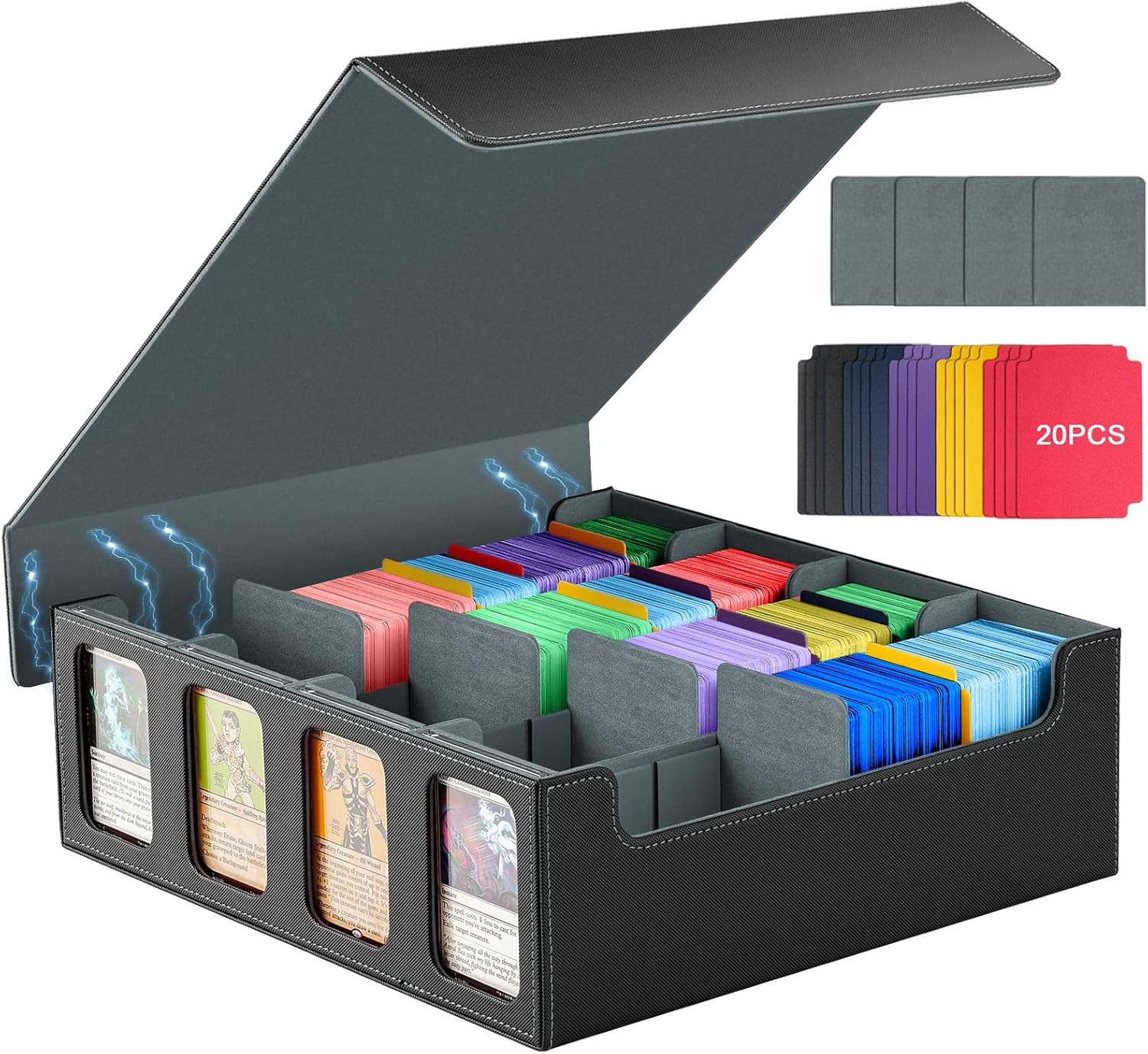 TiMOVO MTG Deck Box for 3000+ Cards with Colorful Dividers