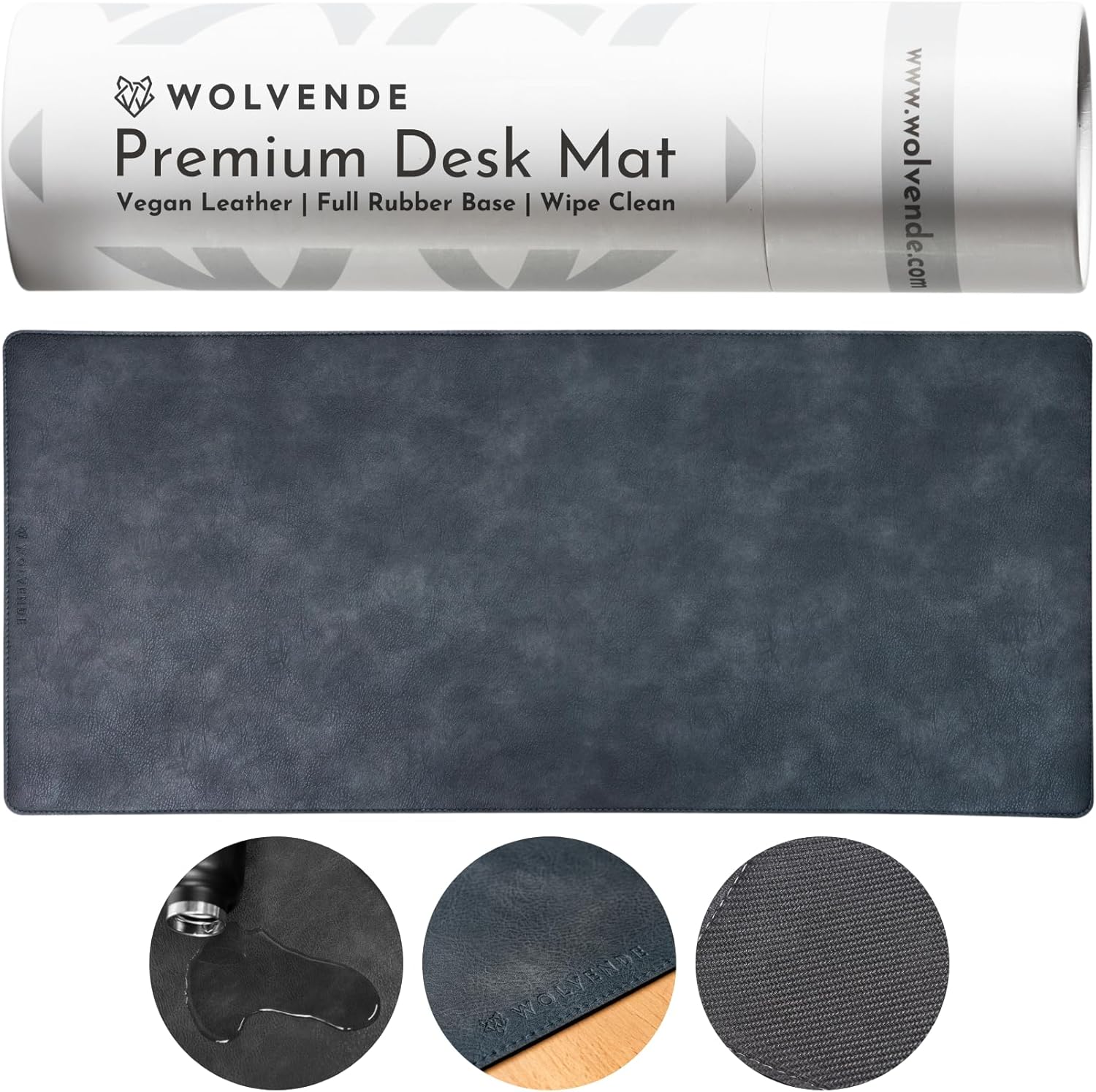 Premium Distressed Faux Vegan Leather Desk Mat for Home Office