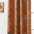 Burnt Orange Boho Fall Curtains Blackout Panels - Vintage Botanical