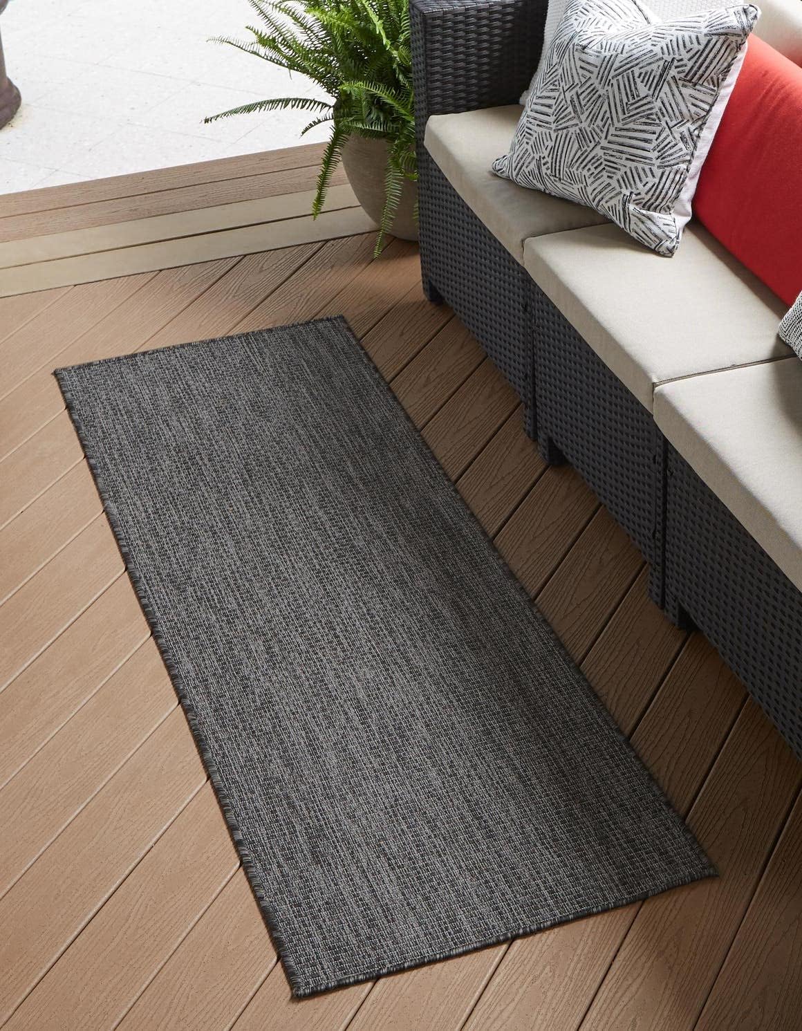 Unique Loom Casual Transitional Solid Heathered Area Rug Runner