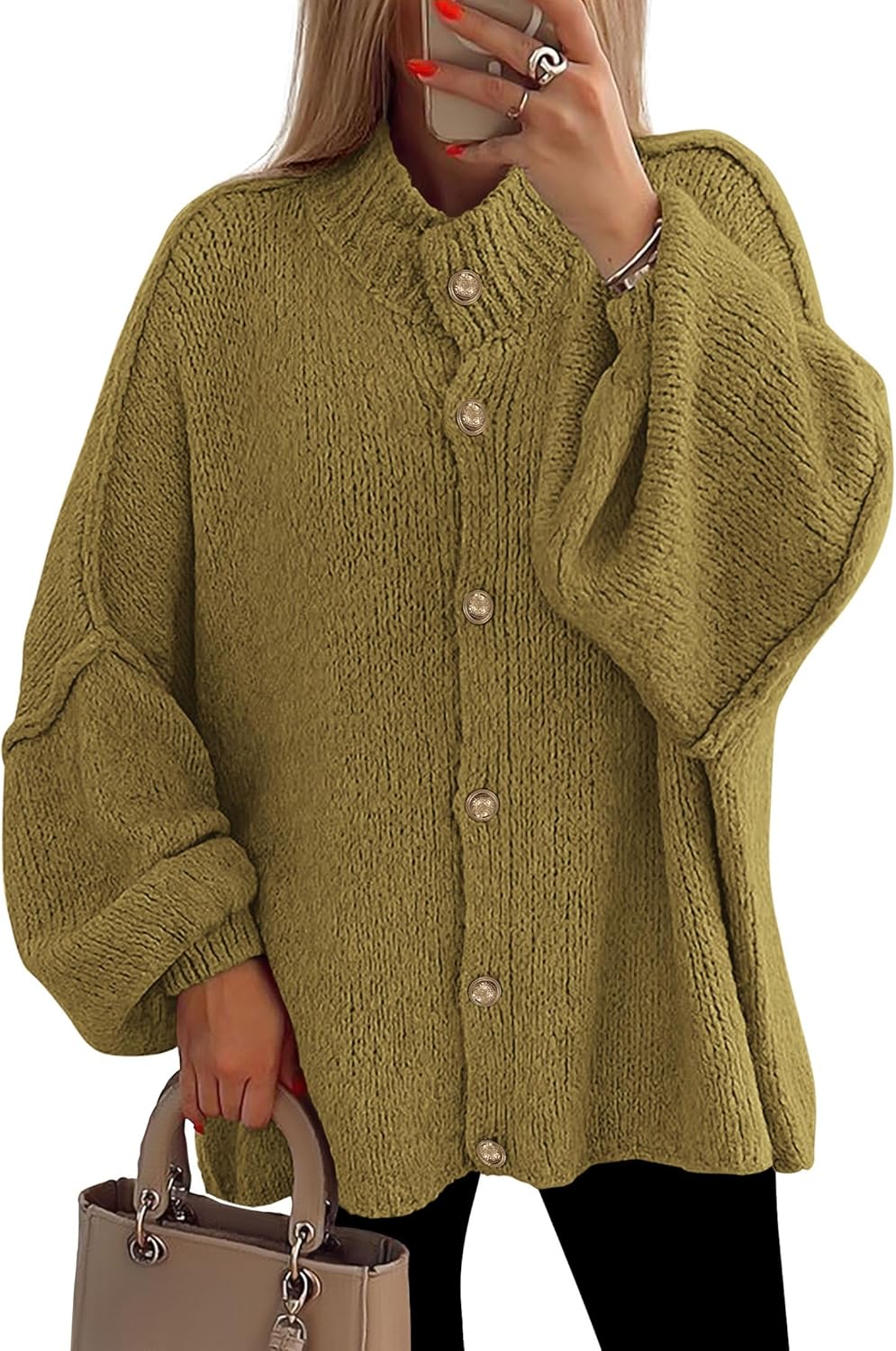 PRETTYGARDEN Women's Winter Button Down Cardigan Sweater Jacket