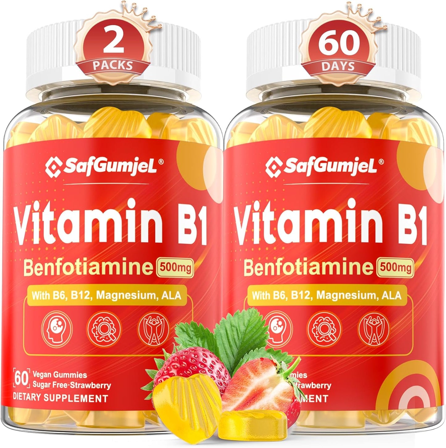 Vitamin B1 Gummies for Energy and Nerve Health Support
