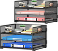 Subekyu 2-Pack 3-Tier Paper Letter Tray Organizer for Desk