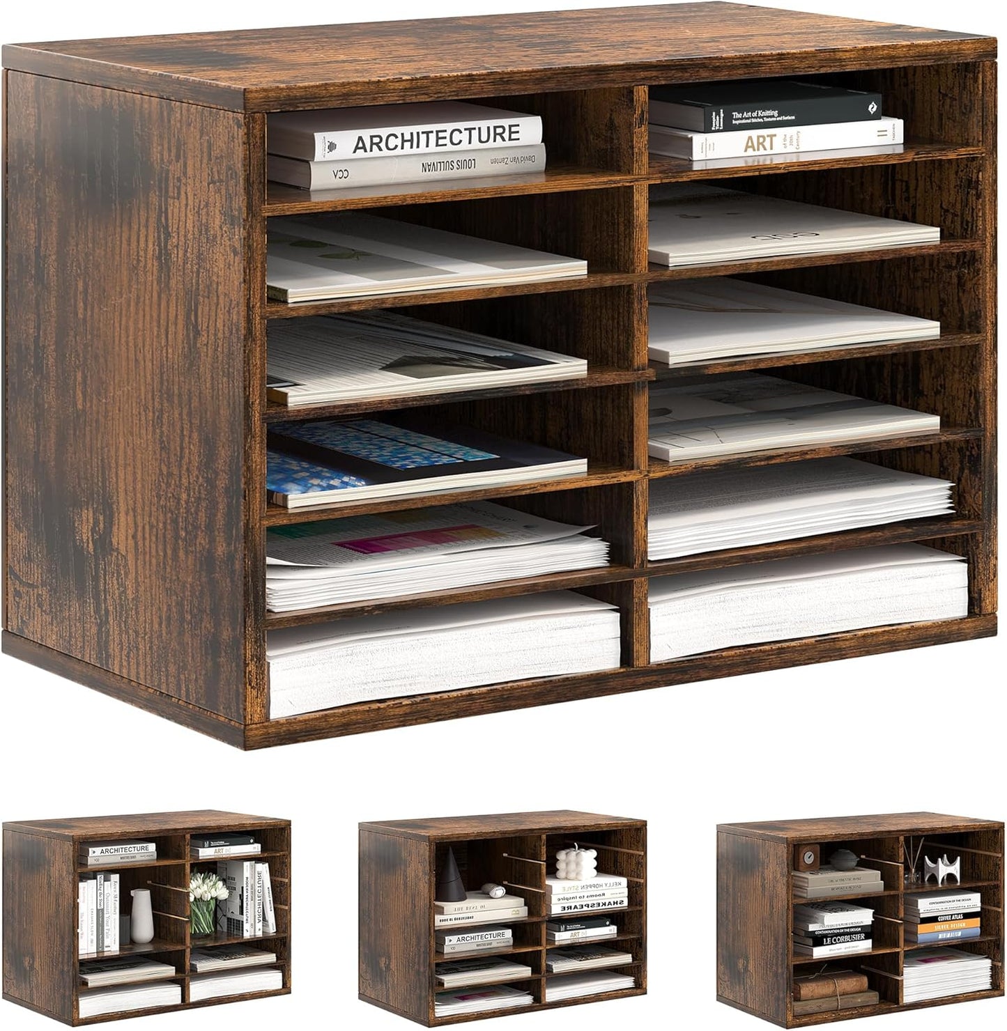 Mail Organizer Countertop with 12 Slots for Efficient Storage
