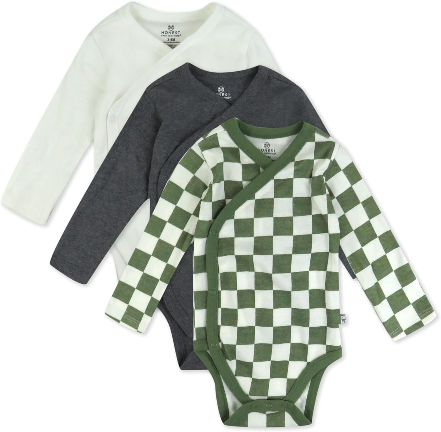 Organic Cotton Long Sleeve Side-snap Kimono Bodysuits for Infants