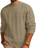 PJ PAUL JONES Mens Cable Knit Crewneck Sweater - Comfortable