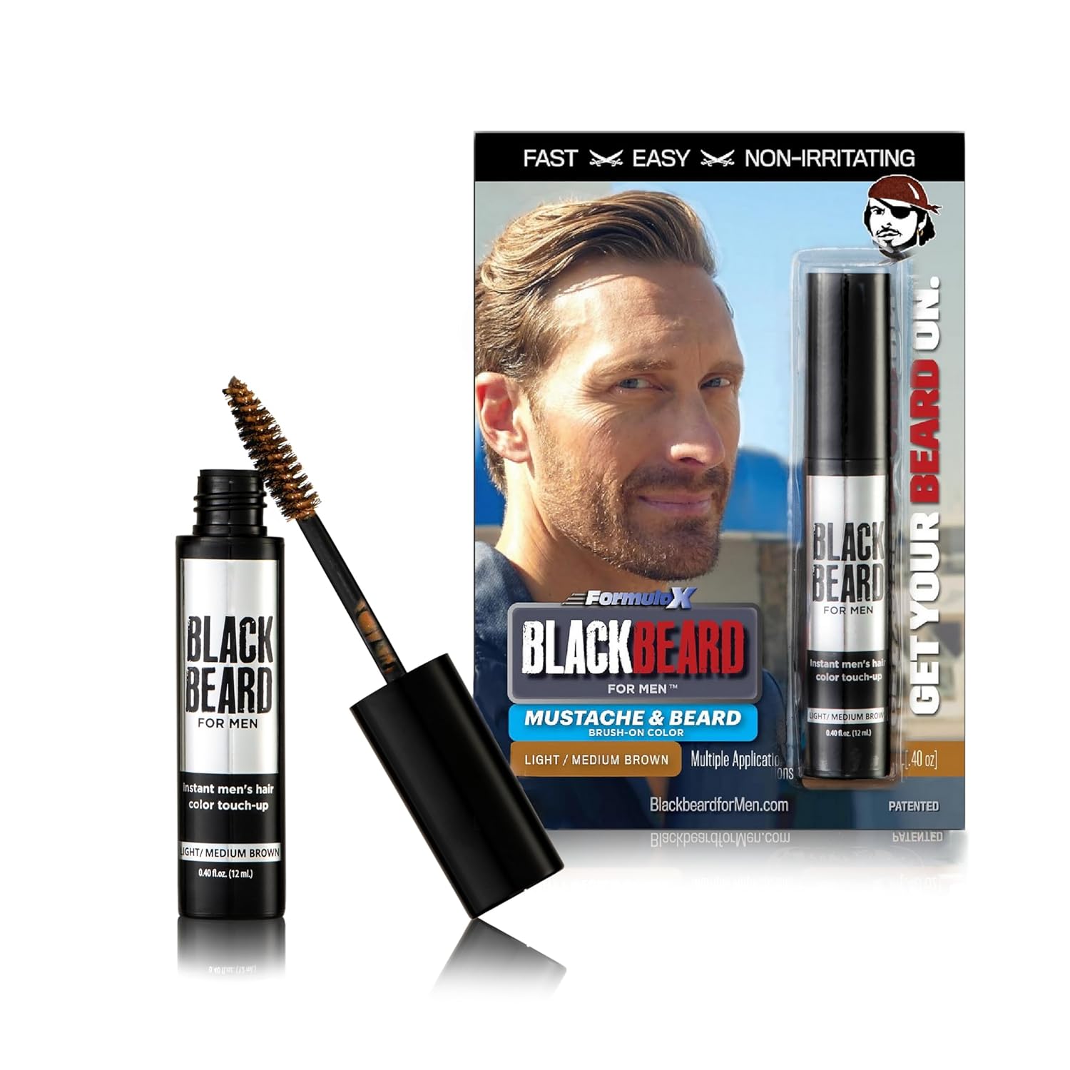 Instant Beard Color for Men - Blackbeard for Men 6 Pack