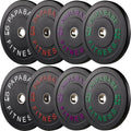 Papababe Bumper Plates Olympic 10-410lb Set - Low Bounce Rubber