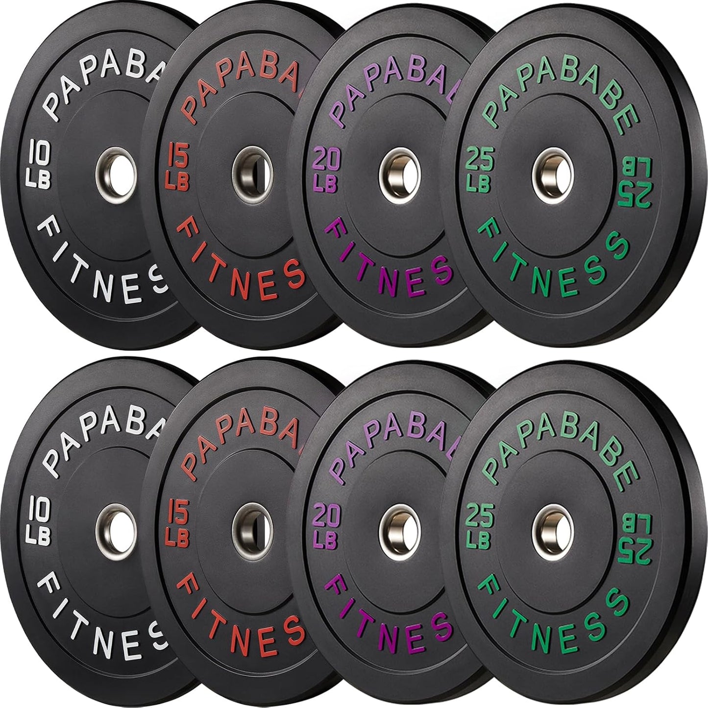 Papababe Bumper Plates Set for Olympic Weightlifting Training