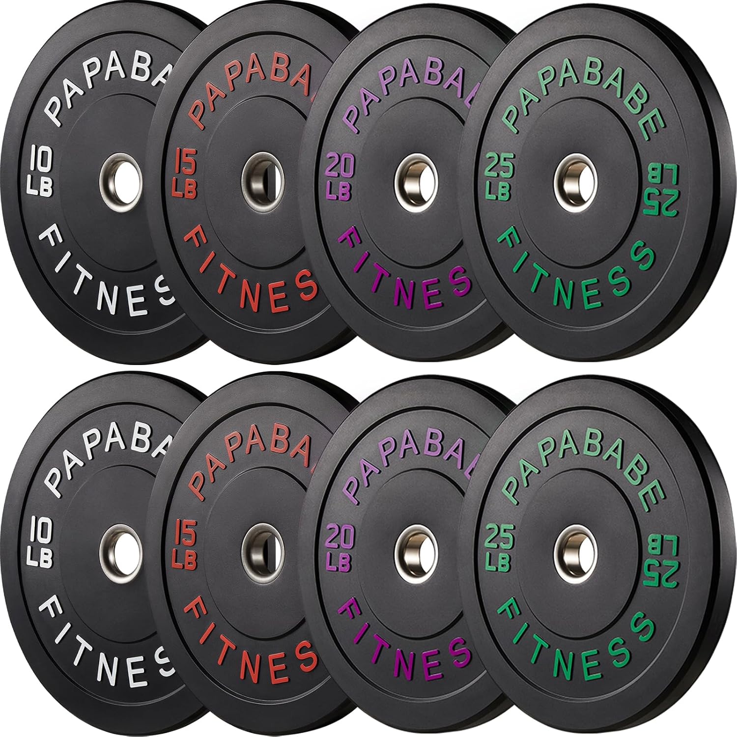 Papababe Bumper Plates Set for Olympic Weightlifting Training