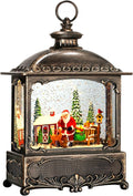 Santa Snow Globe Lantern Tabletop 12 in - Timed Music Snow Globe