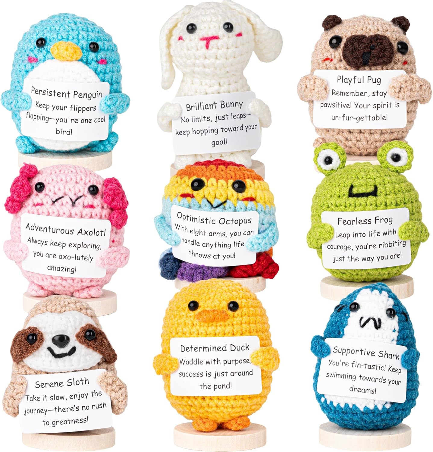 Cheerpal Adventurous Animals Crochet Animal Pack for Desk Decor