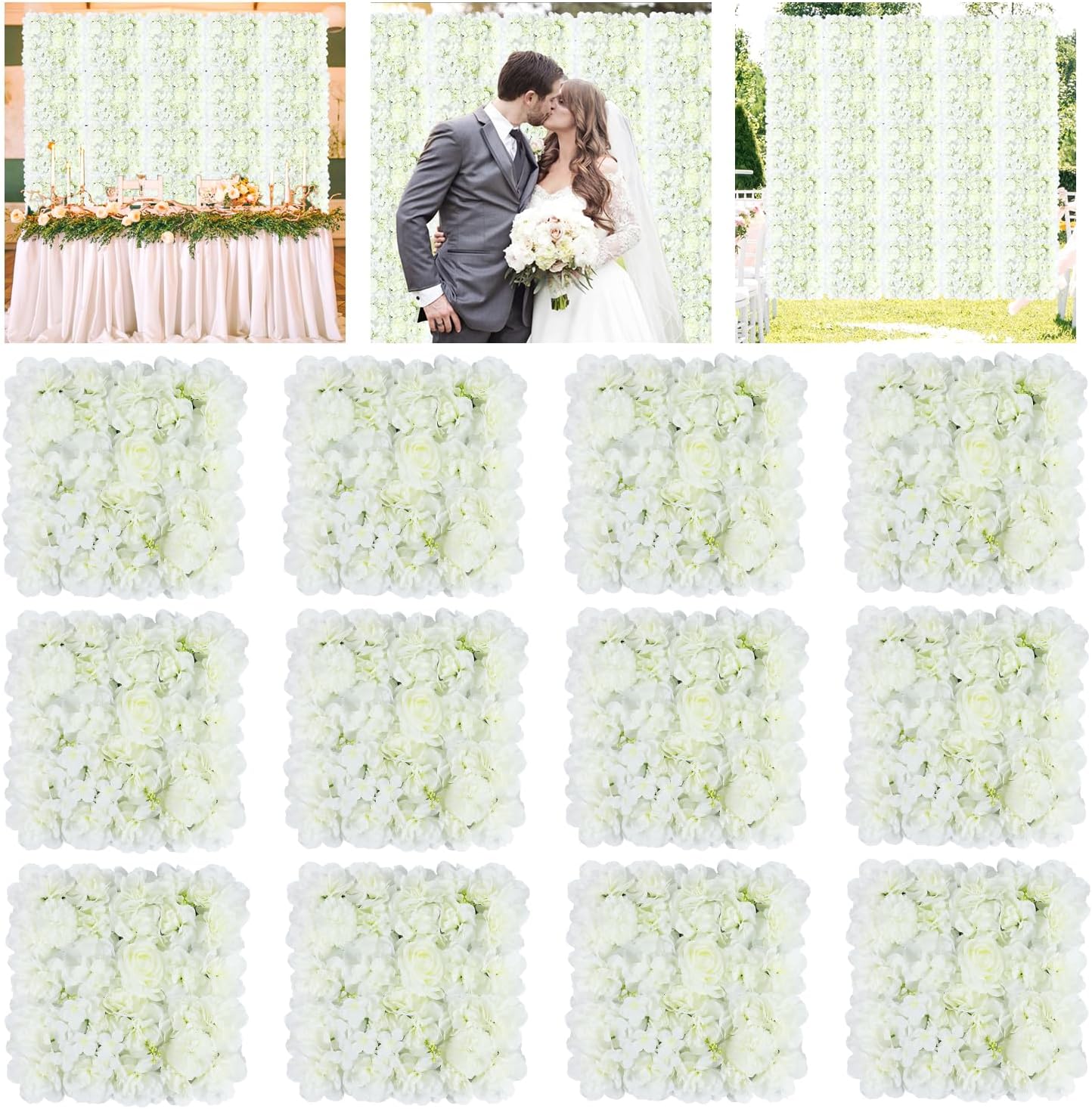Flower Wall Backdrop 12Pcs 15x15 Inches for Stunning Decor