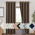 Coffee Vintage Linen 100% Blackout Curtains 90in Long - Sleep Darker