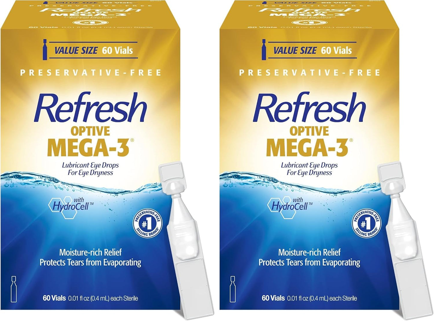 Refresh Optive MEGA-3 Lubricant Eye Drops for Dry Eyes Relief