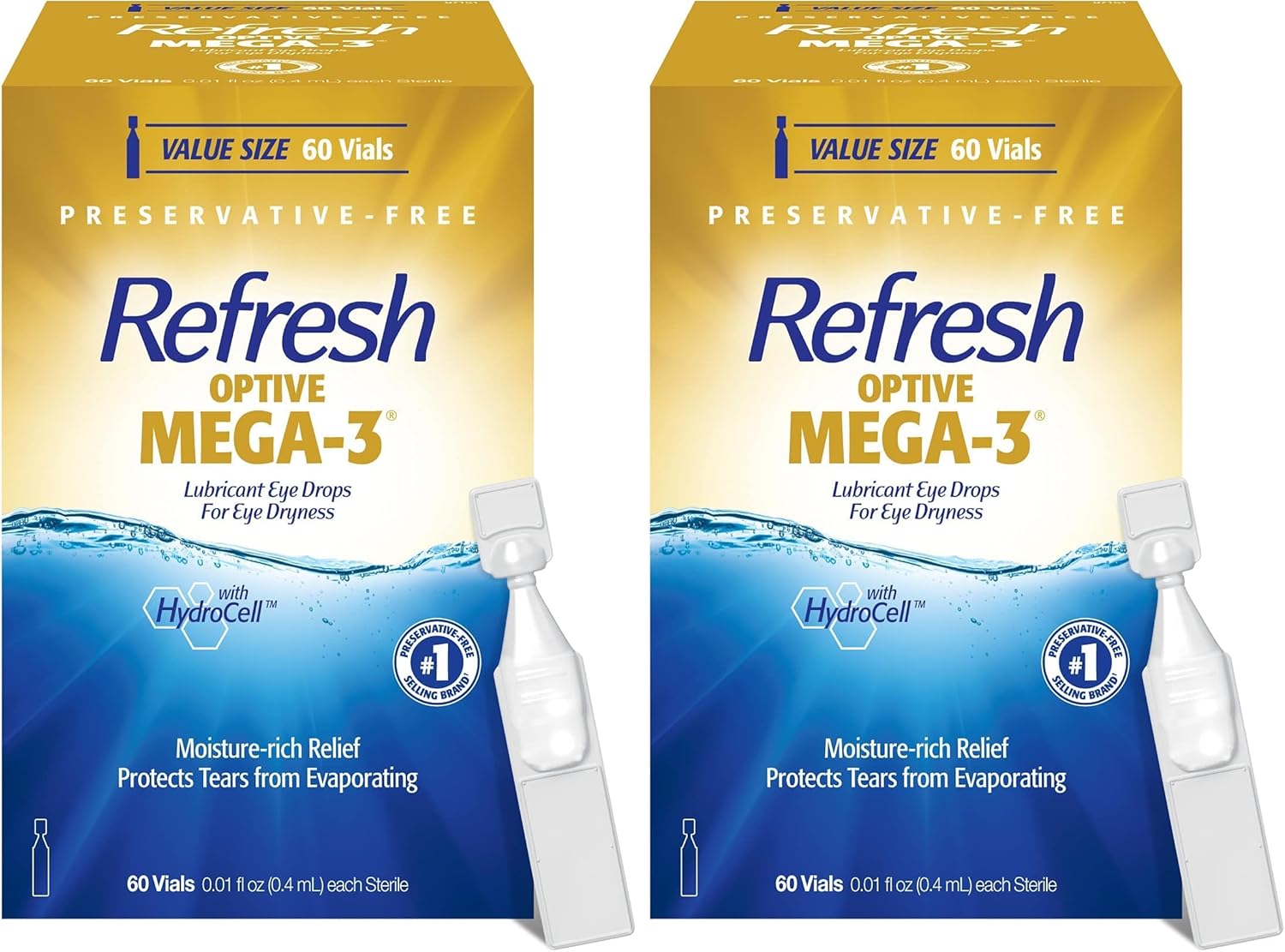 Refresh Optive MEGA-3 Lubricant Eye Drops for Dry Eyes Relief