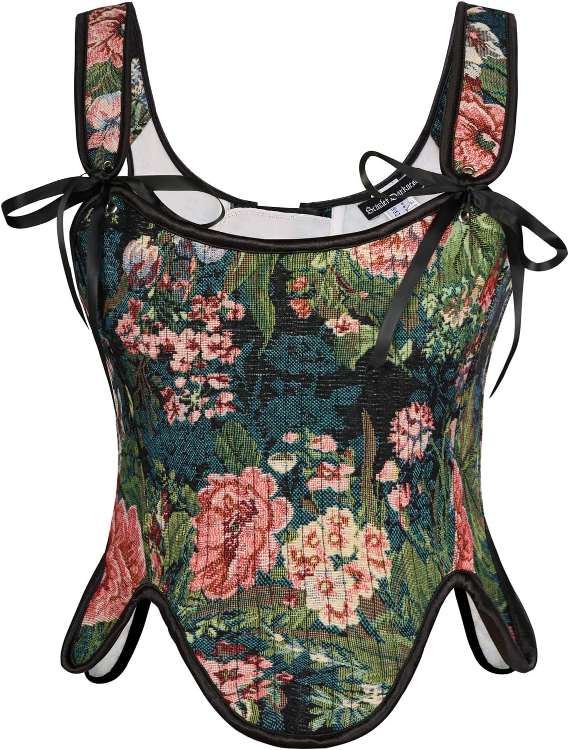 Renaissance Floral Lace Up Corset Bustier Tops for Women