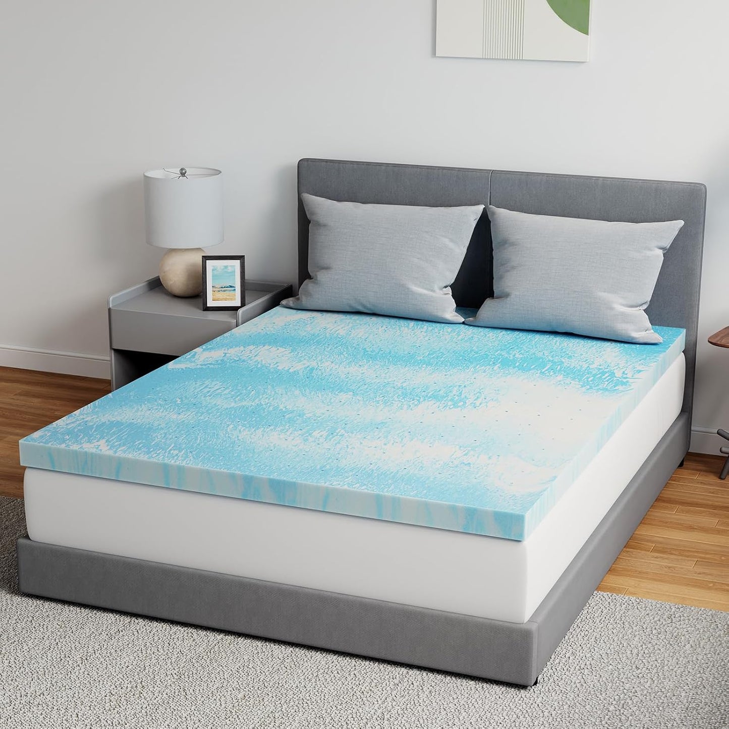 Novilla Memory Foam Mattress Topper King - 3 Inch Cooling Comfort