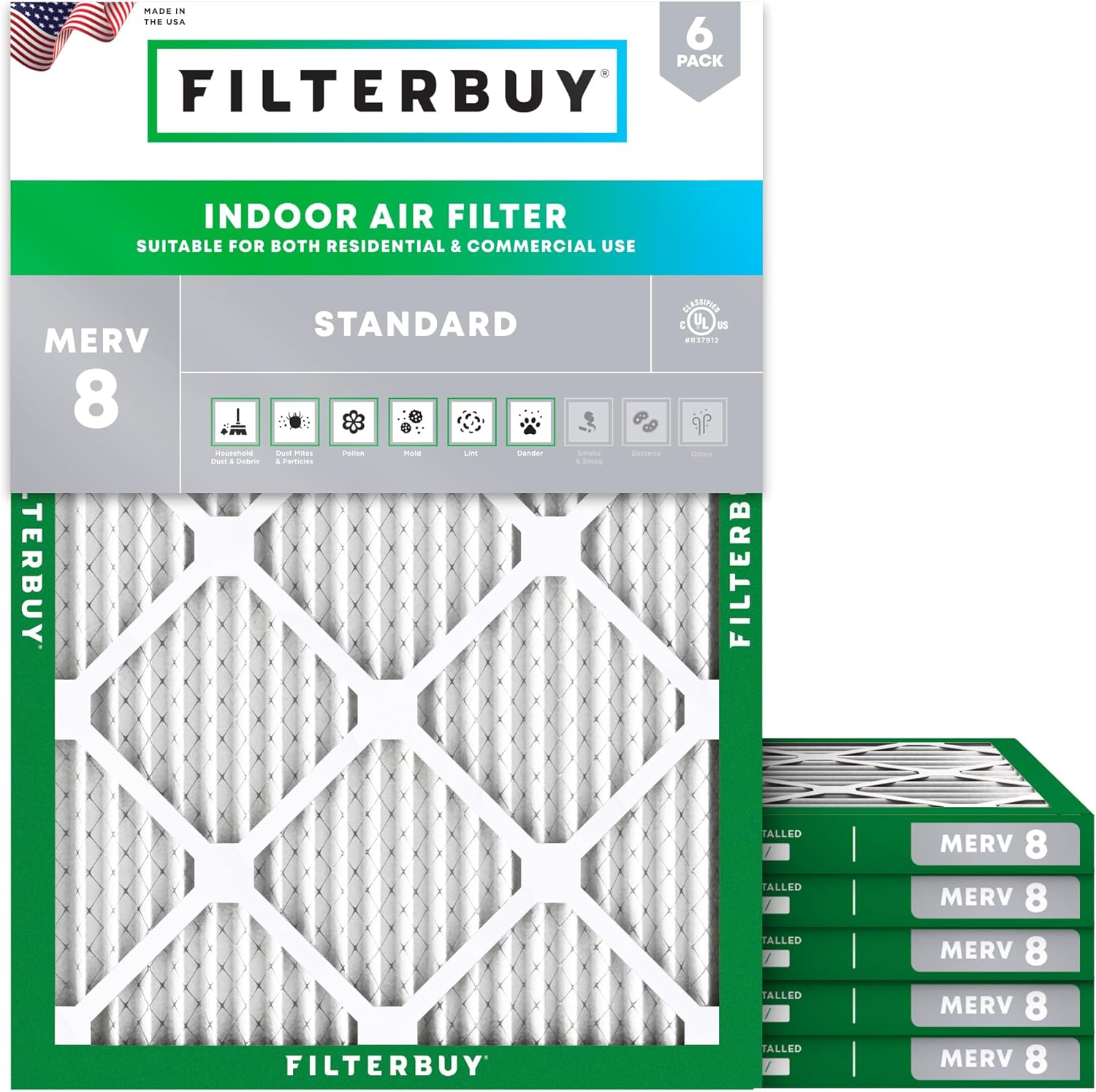 Filterbuy 8x14x1 Air Filter MERV 8 for Efficient HVAC Systems