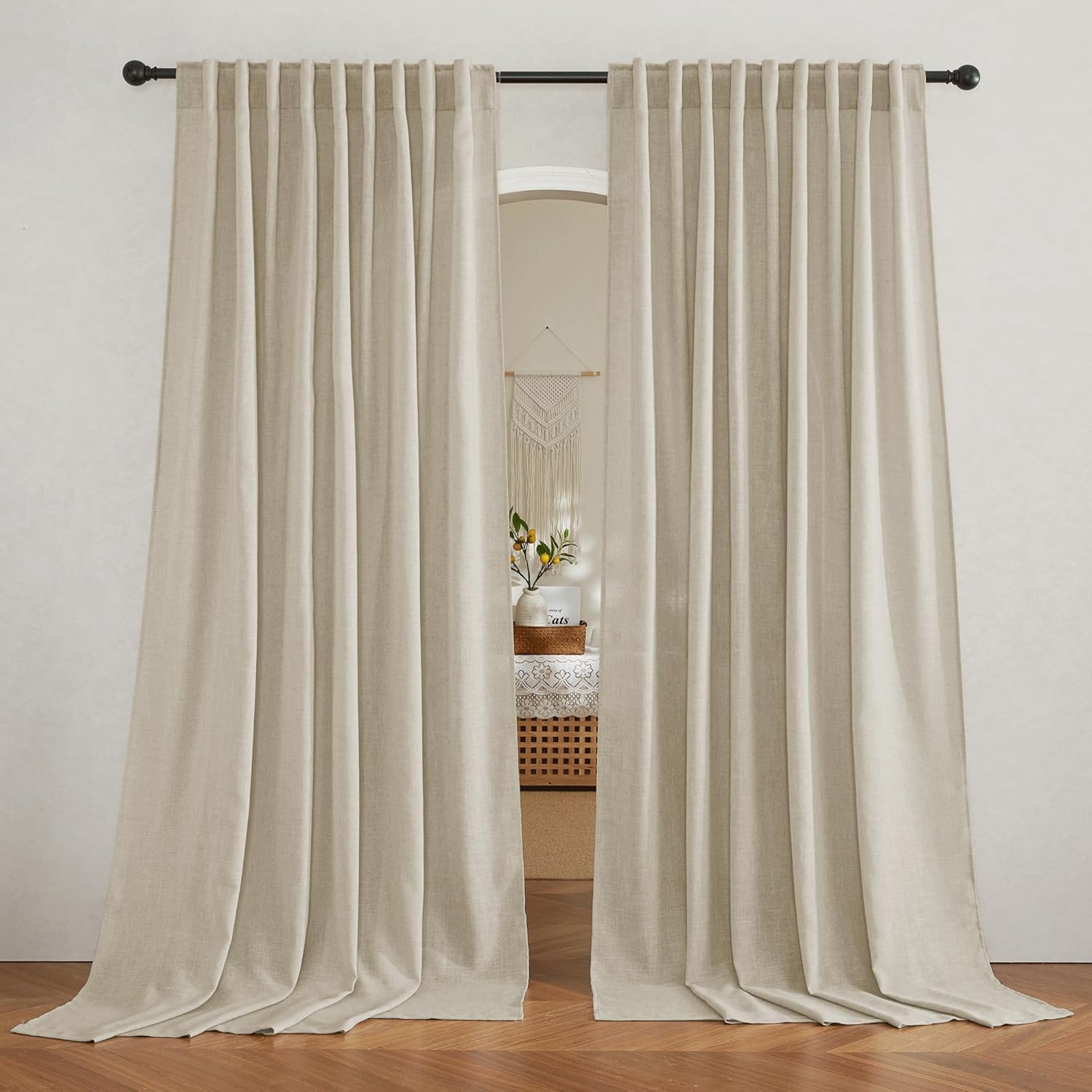 RYB HOME Semi Sheer Curtains for Bedroom and Dining Room