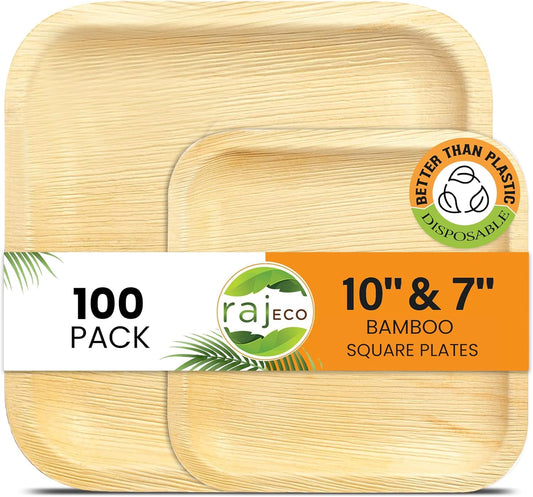 Raj Palm Leaf Plates Disposable Eco-Friendly Dinnerware Pack